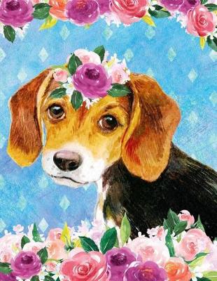 Book cover for My Big Fat Bullet Journal for Dog Lovers Beagle Puppy in Flowers