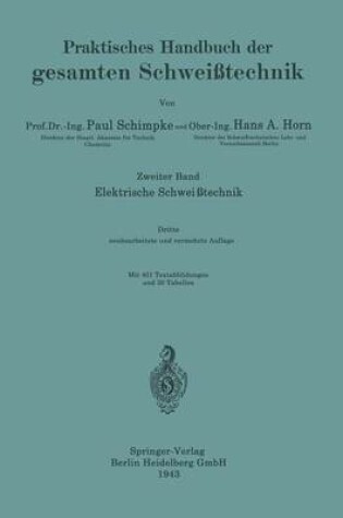 Cover of Elektrische Schweisstechnik