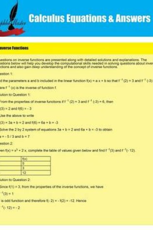 Cover of Calculus Equations & Answers