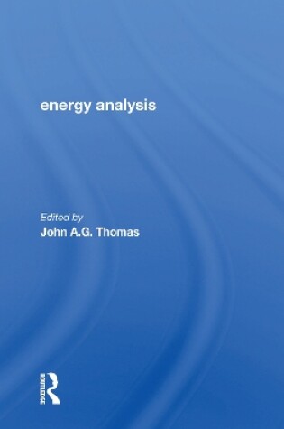 Cover of Energy Analysis/h