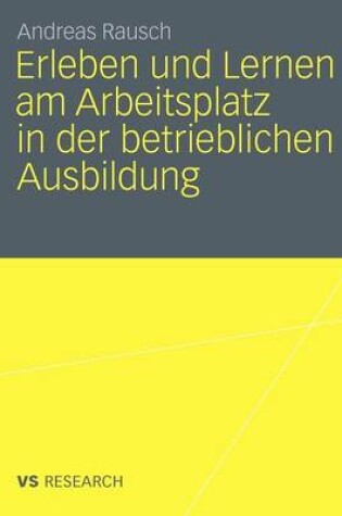 Cover of Erleben und Lernen am Arbeitsplatz in der betrieblichen Ausbildung