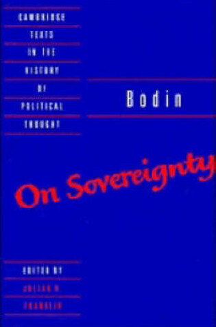 Cover of Bodin: On Sovereignty