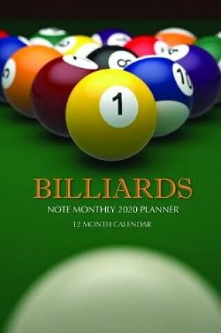 Cover of Billiards Note Monthly 2020 Planner 12 Month Calendar