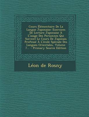 Book cover for Cours Elementaire De La Langue Japonaise