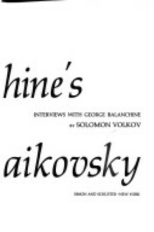Cover of Balanchine's Tchaikovsky