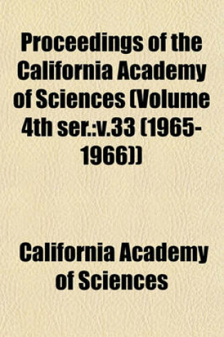 Cover of Proceedings of the California Academy of Sciences (Volume 4th Ser.