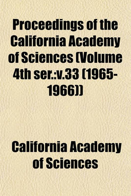 Book cover for Proceedings of the California Academy of Sciences (Volume 4th Ser.