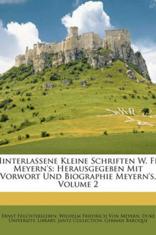Cover of Hinterlassene Kleine Schriften W. Fr. Meyern's, Zweiter Band