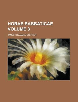 Book cover for Horae Sabbaticae Volume 3