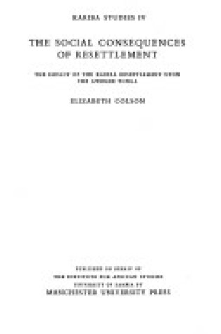 Cover of Social Consequences of Resettlement