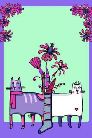 Cover of My Big Fat Journal Notebook For Cat Lovers Funny Cats Pattern In Socks With Flowers 4