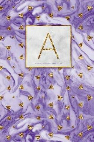 Cover of A - Gold Purple Marble Notebook 5 X 8
