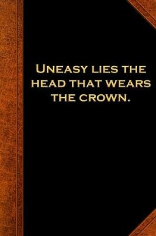 Cover of 2020 Daily Planner Shakespeare Quote Uneasy Lies Head Wears Crown 388 Pages