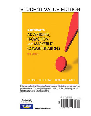 Book cover for Integrated Advertising, Promotion and Marketing Communications, Student Value Edition