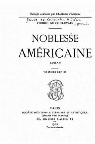 Cover of Noblesse Americaine, Roman