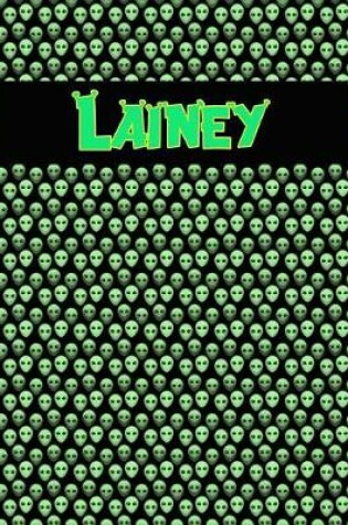 Cover of 120 Page Handwriting Practice Book with Green Alien Cover Lainey