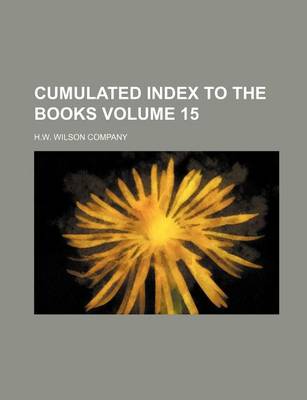 Book cover for Cumulated Index to the Books Volume 15