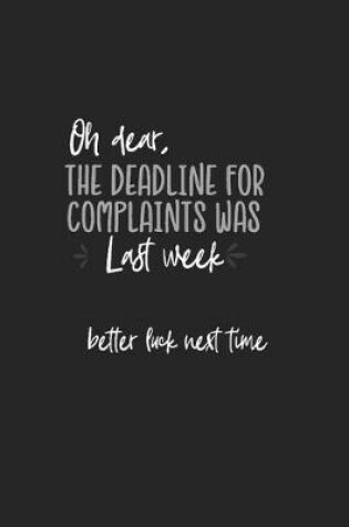 Cover of The Deadline for Complaints was Last Week