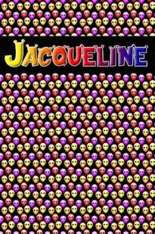 Cover of 120 Page Handwriting Practice Book with Colorful Alien Cover Jacqueline