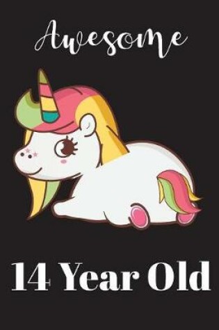 Cover of Awesome 14th Year Cute Baby Unicorn