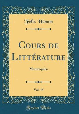 Book cover for Cours de Litterature, Vol. 15