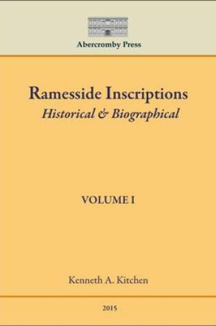 Cover of Ramesside Inscriptions: Historical & Biographical