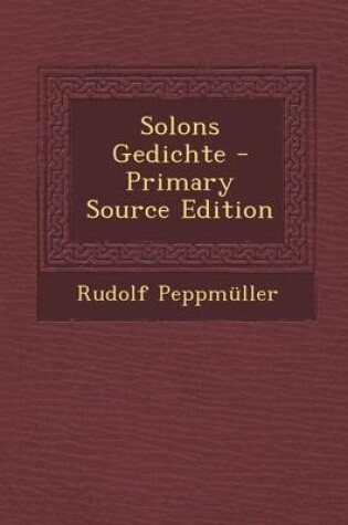 Cover of Solons Gedichte