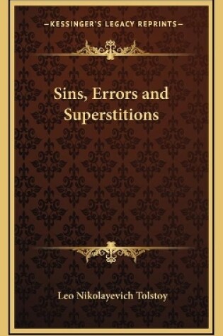 Cover of Sins, Errors and Superstitions