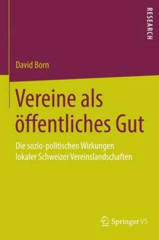 Cover of Vereine ALS OEffentliches Gut