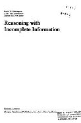 Cover of Reasoning with Incomplete Information