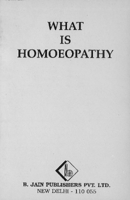 Book cover for What is Homoeopathy