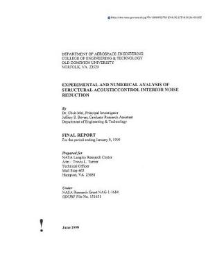 Cover of Experimental and Numerical Analysis of Structural Acousticcontrol Interior Noise Reduction