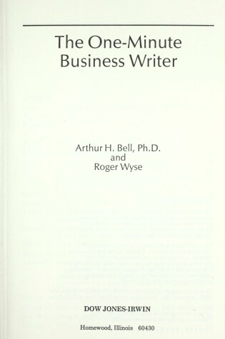 Cover of One Minute Business Writer