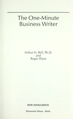 Book cover for One Minute Business Writer
