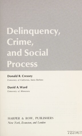 Book cover for Delinquency, Crime and Social Process