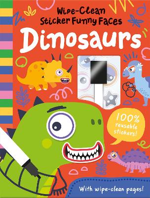 Book cover for Wipe-Clean Sticker Funny Faces Dinosaurs