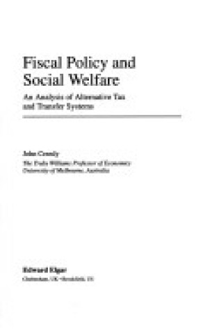 Cover of Fiscal Policy and Social Welfare