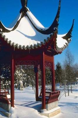 Cover of Winter Theme Journal Snow Covered Pagoda