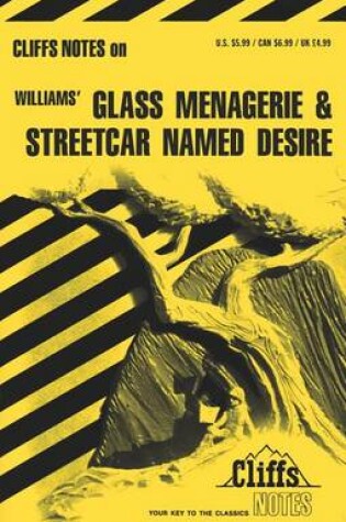 Cover of Cliffsnotes on Williams' the Glass Menagerie & a Streetcar Named Desire