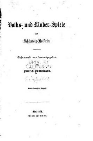 Cover of Volk- und Kinder-spiele aus Schleswig-holstein