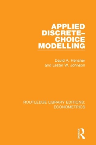 Cover of Applied Discrete-Choice Modelling