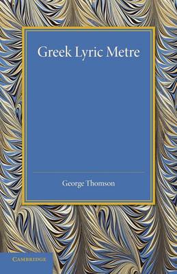 Book cover for Greek Lyric Metre