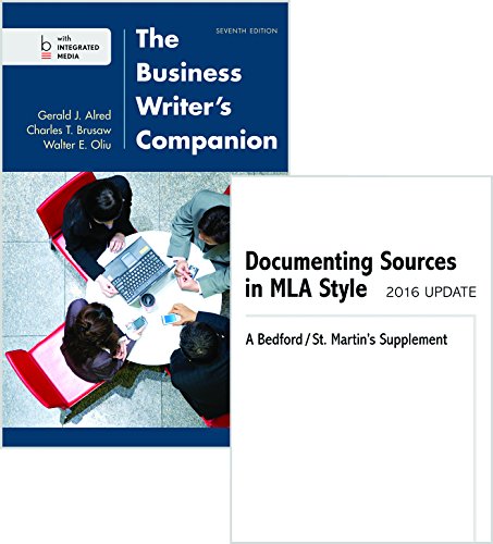 Book cover for Business Writer's Companion 7e & Documenting Sources in MLA Style: 2016 Update
