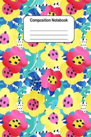 Cover of Composition Notebook - Colorful Tropical Flowers Pattern