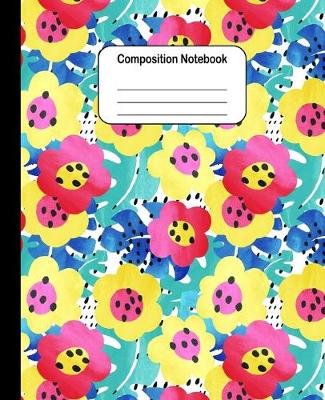 Book cover for Composition Notebook - Colorful Tropical Flowers Pattern