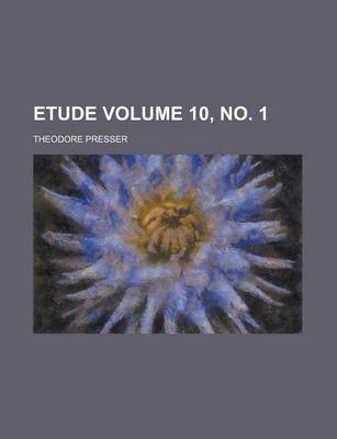 Book cover for Etude Volume 10, No. 1