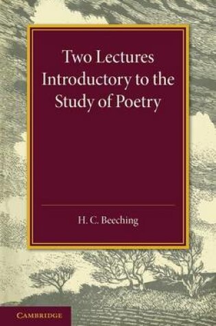 Cover of Two Lectures Introductory to the Study of Poetry