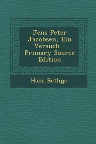 Cover of Jens Peter Jacobsen, Ein Versuch