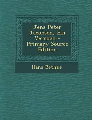 Book cover for Jens Peter Jacobsen, Ein Versuch