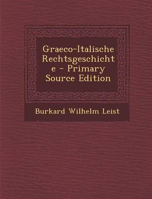 Book cover for Graeco-Italische Rechtsgeschichte